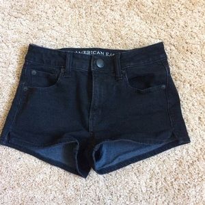 American Eagle Black High Rise Jean Shorts